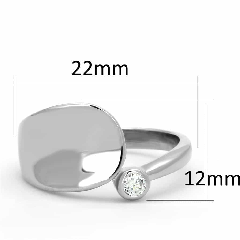 Brass CZ Bezel Polished Dome Signet Ring view 3