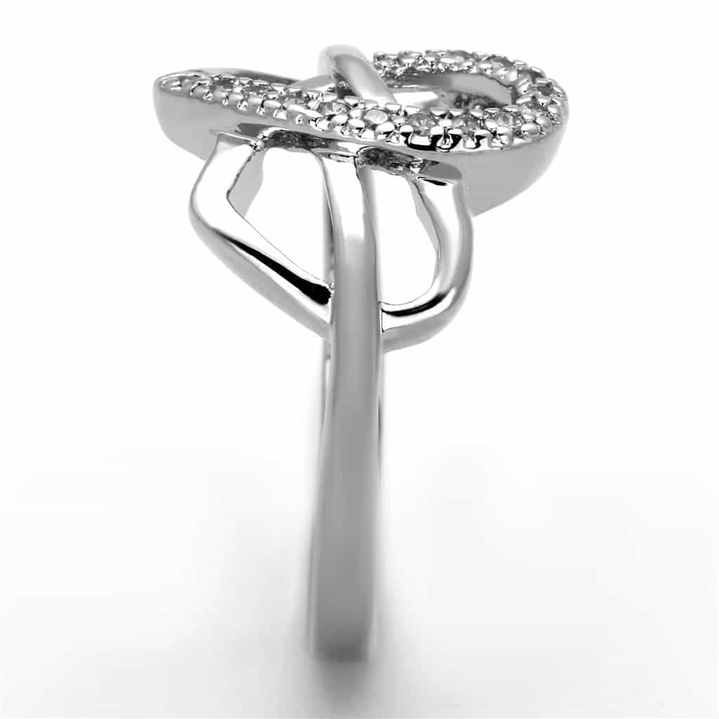 Brass CZ Pave Infinity Loop Open Ring view 7