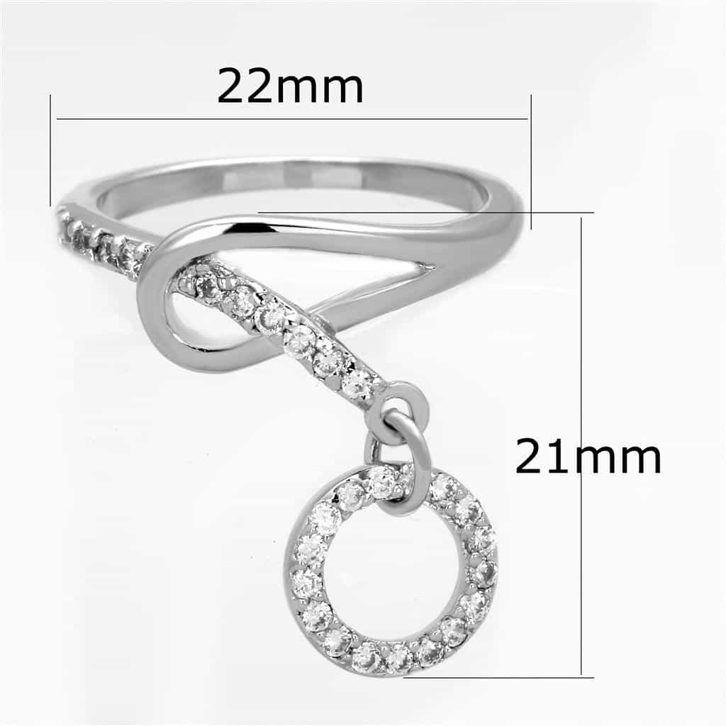 Brass CZ Pave Circle Infinity Loop Ring view 3