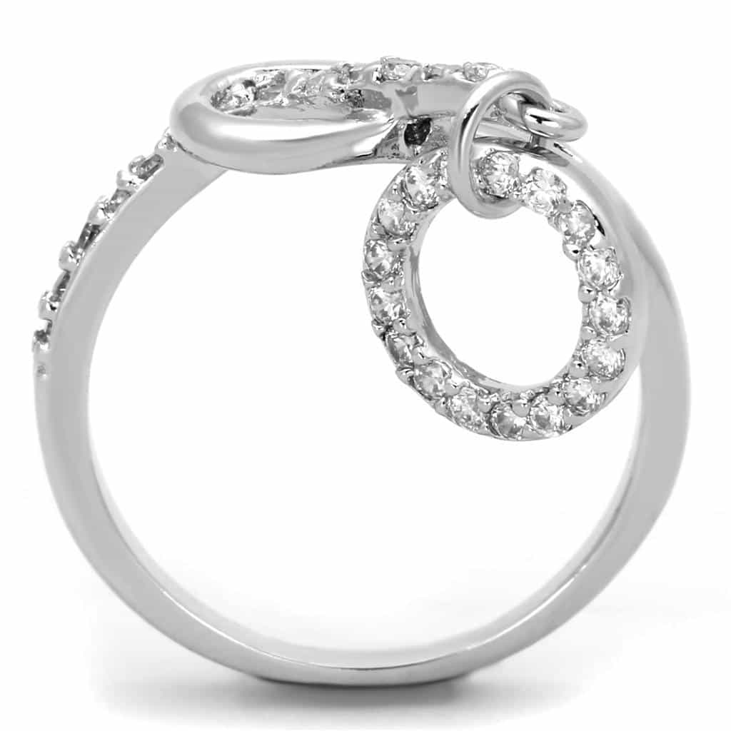 Brass CZ Pave Circle Infinity Loop Ring view 5