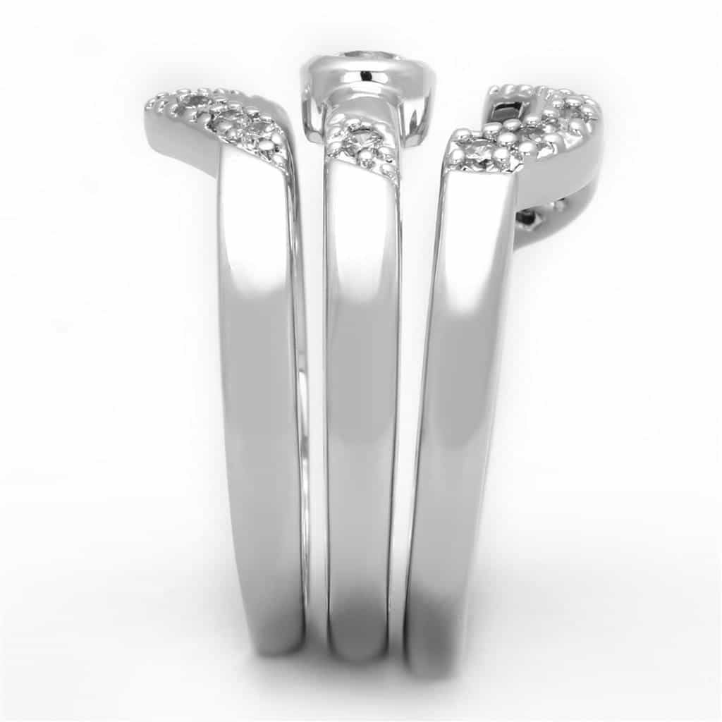 Brass CZ Heart Pave Infinity Bridal Set Ring view 7
