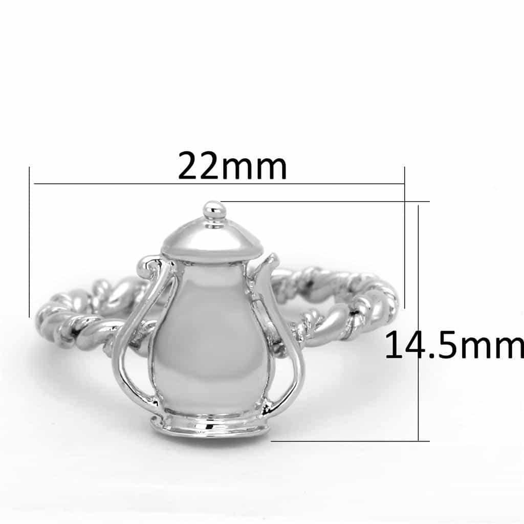 Brass Pearl Cabochon Oxidized Rope Cocktail Ring view 3
