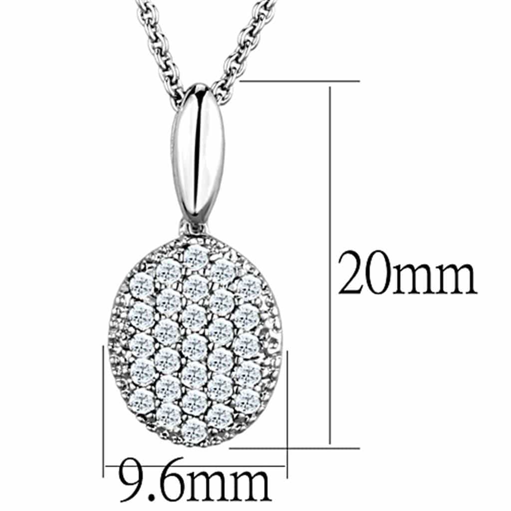 Brass CZ Pave Egg Oval Pendant view 3