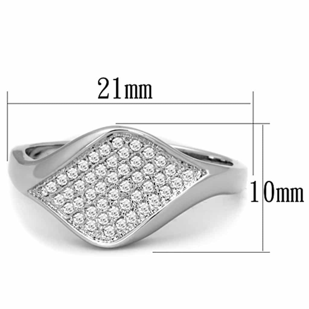 Brass CZ Pave Shield Signet Ring view 3