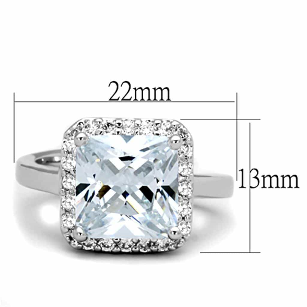 Brass CZ Princess Halo Split Shank Ring view 3