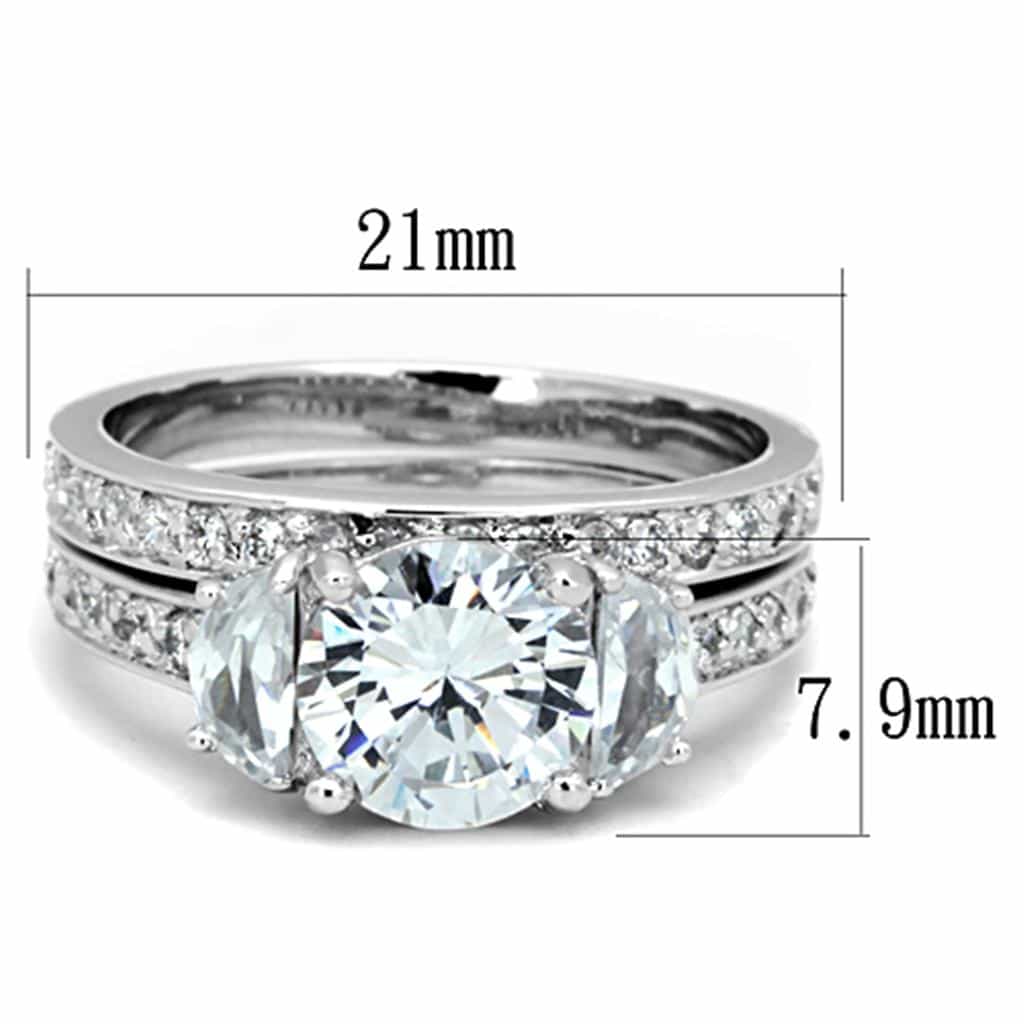 Brass CZ Round Solitaire Pave Split Shank Set Ring view 3