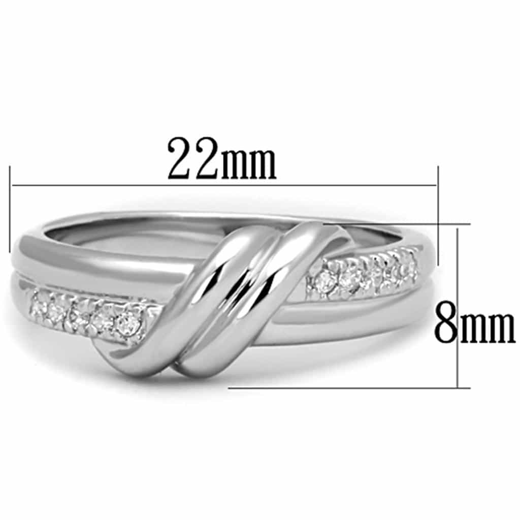 Brass CZ Pave Twisted Infinity Crossover Ring view 3