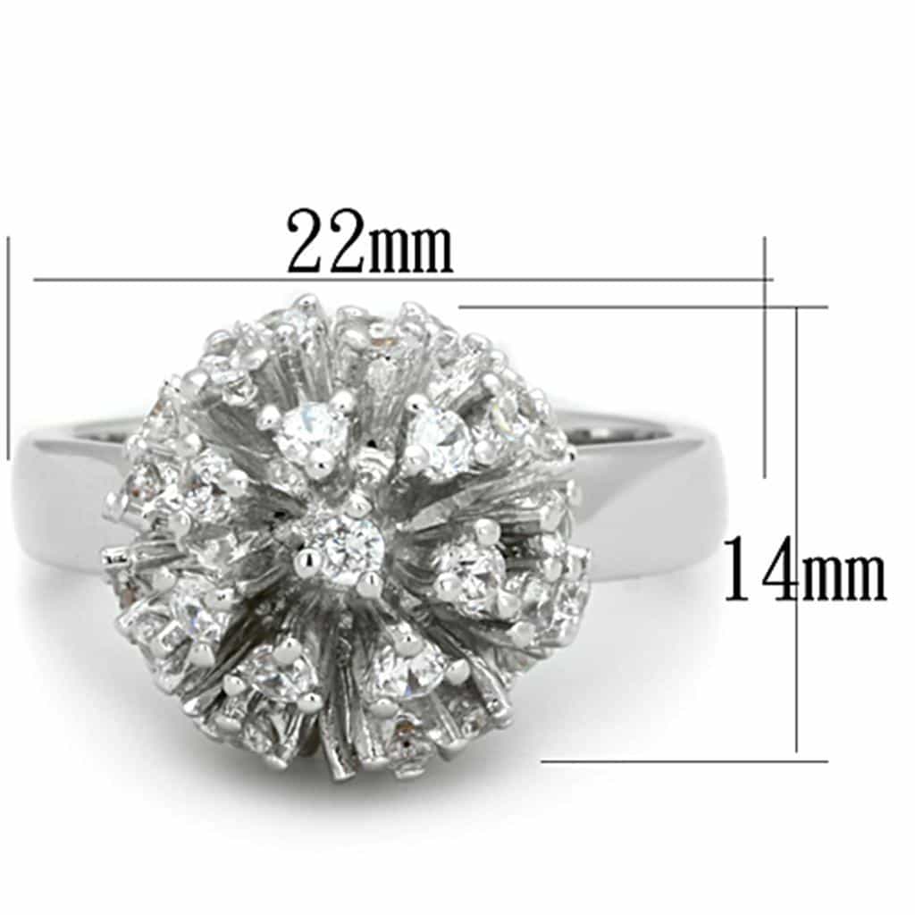 Brass CZ Round Starburst Cluster Cocktail Ring view 3