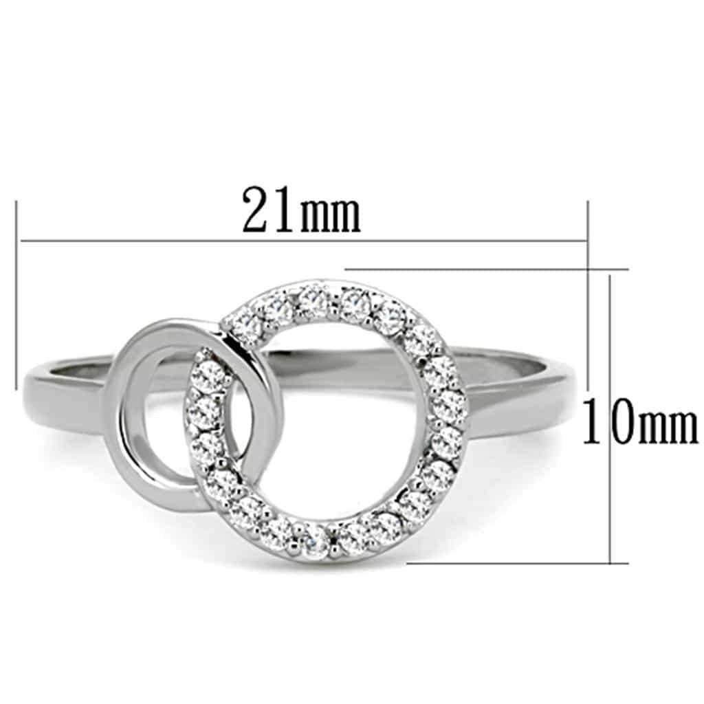 Brass CZ Pave Open Circle Ring view 3