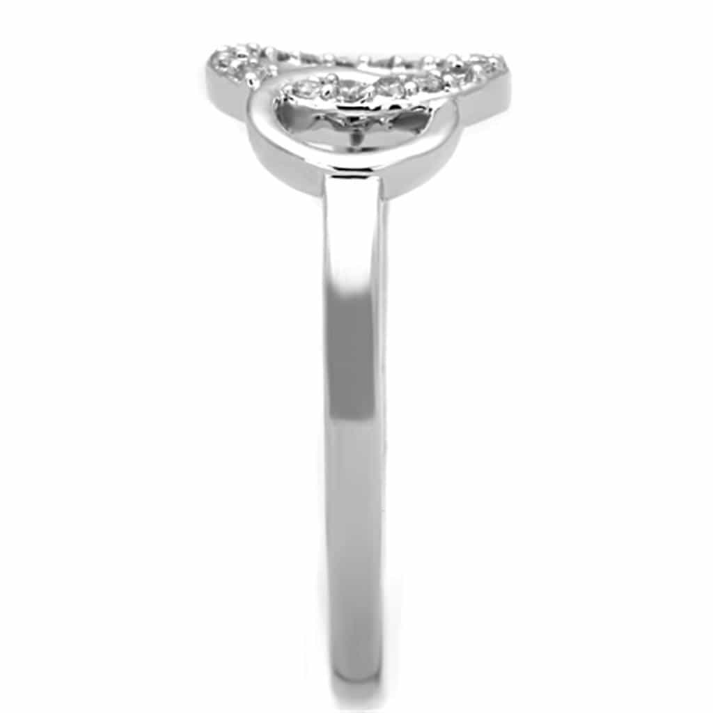 Brass CZ Pave Open Circle Ring view 7