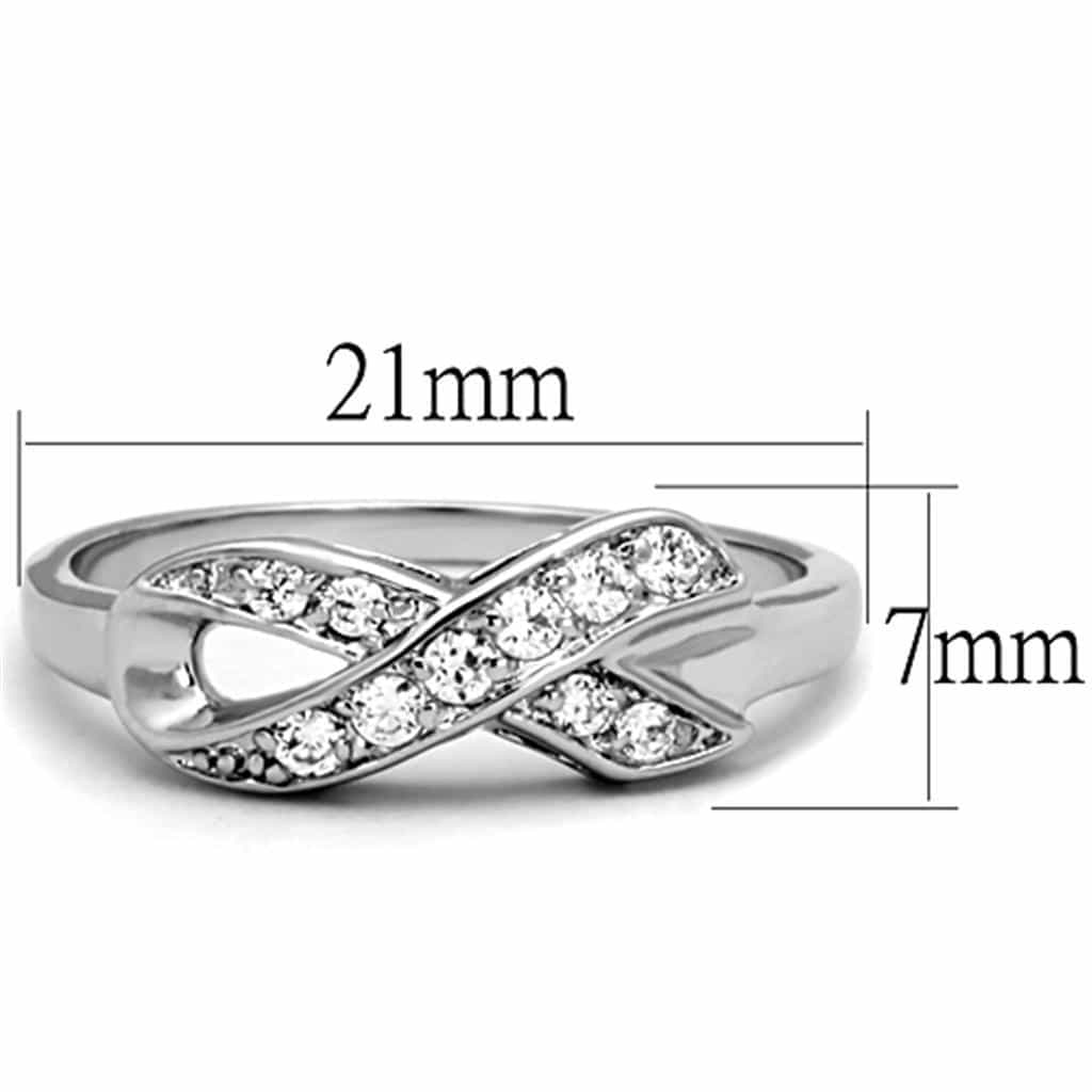 Brass CZ Pave Twisted Infinity Band Ring view 3