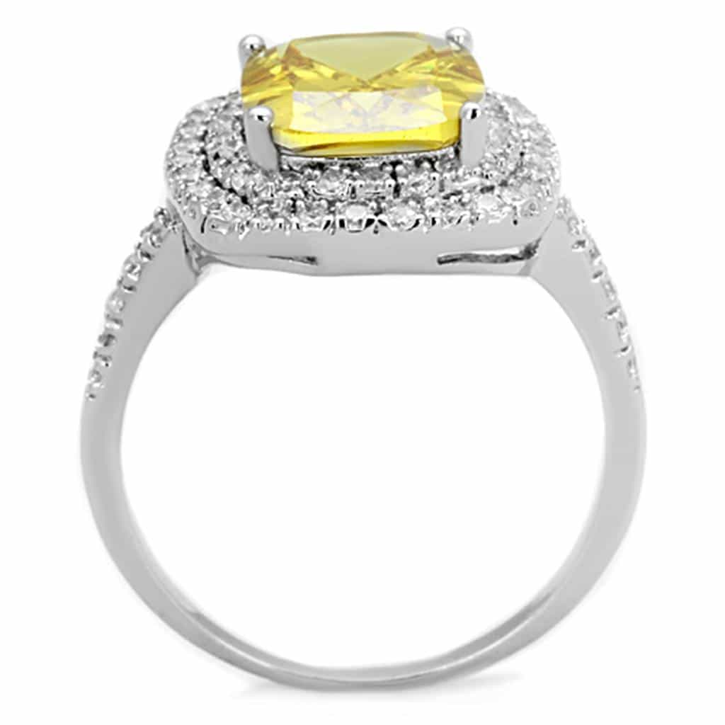 Brass Yellow CZ Cushion Double Halo Ring view 5