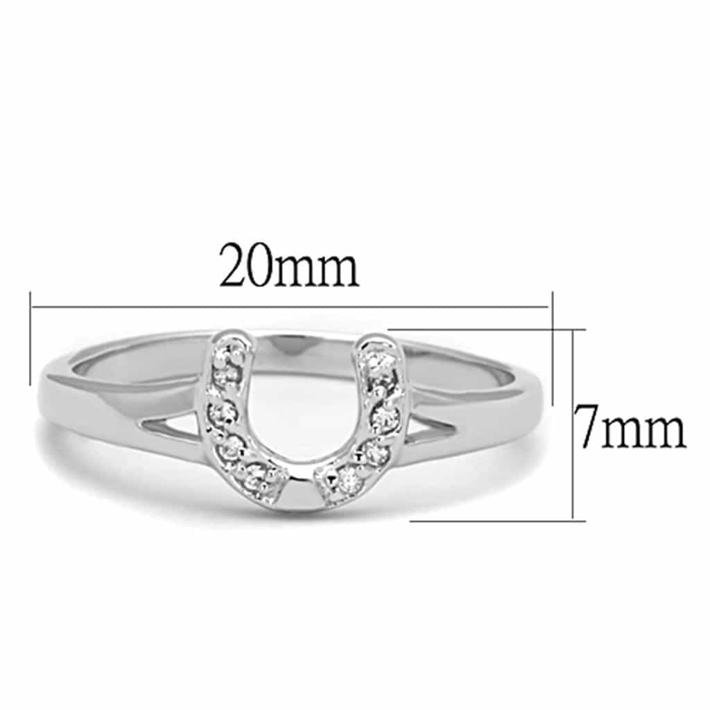 Brass CZ Pave Horseshoe Cocktail Ring view 3