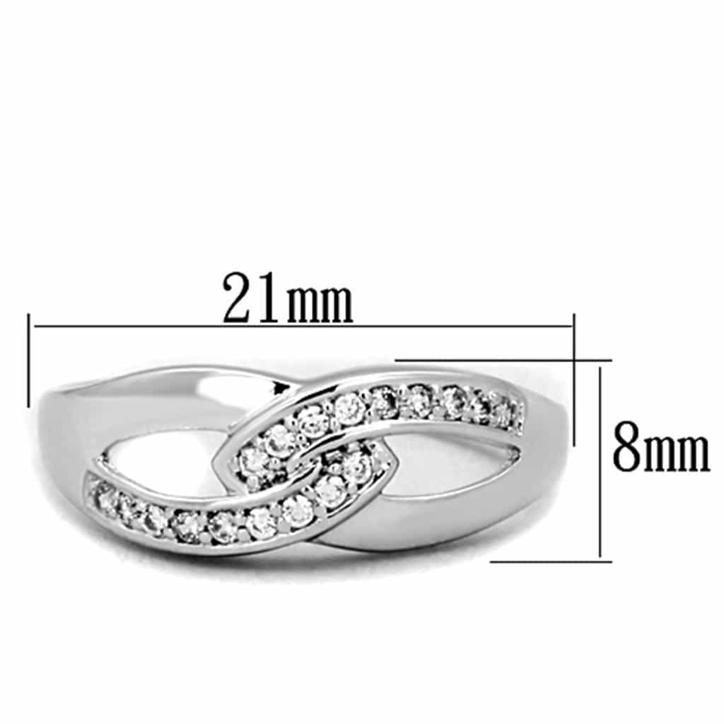 Brass CZ Pave Loop Buckle Crossover Ring view 3