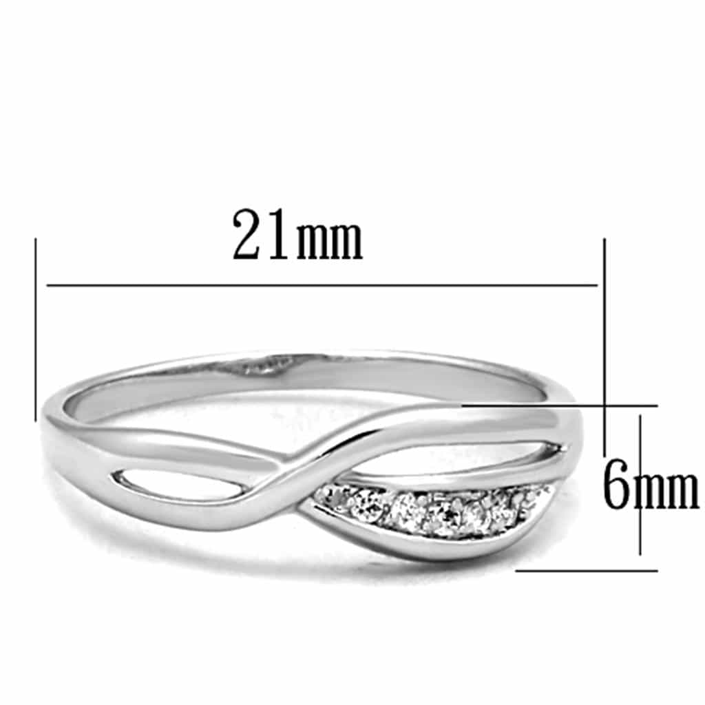 Brass CZ Pave Wave Open Twist Band Ring view 3