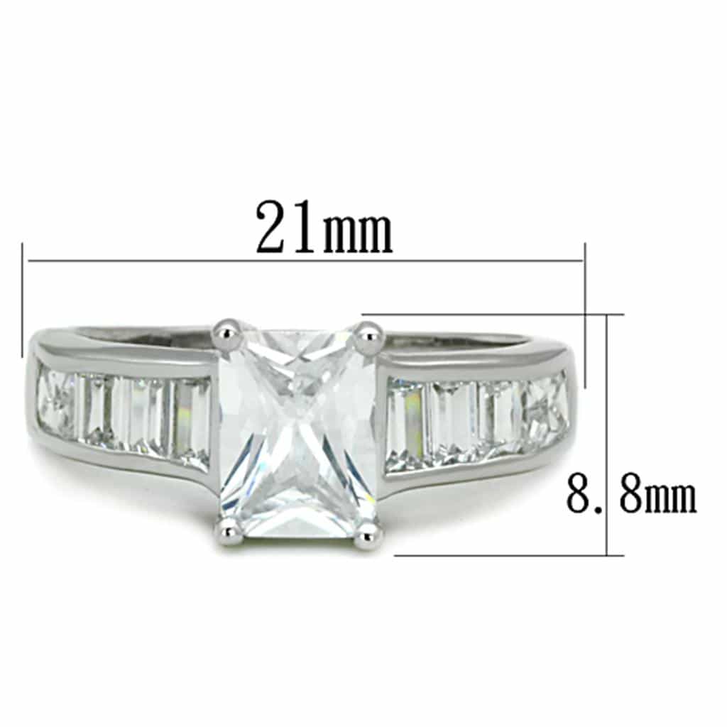 Brass CZ Princess Baguette Channel Ring view 3