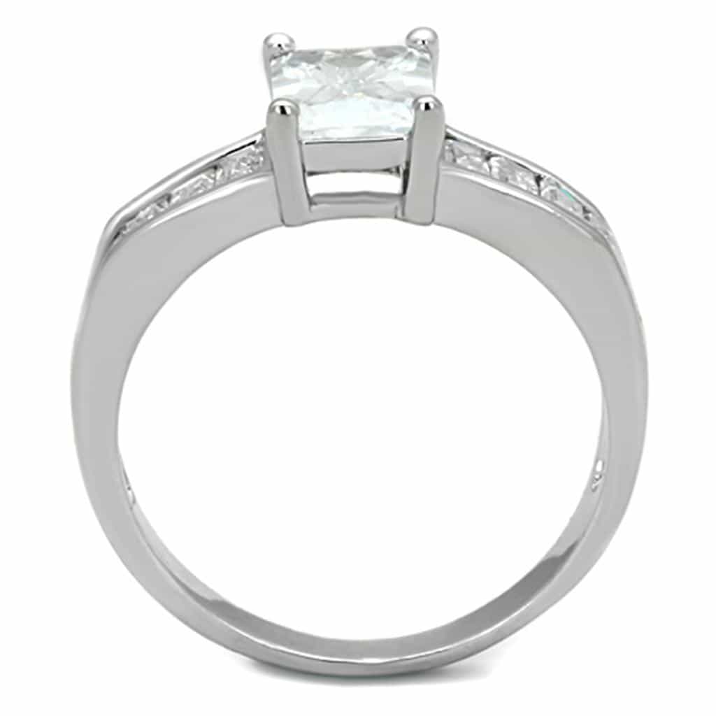 Brass CZ Princess Baguette Channel Ring view 5