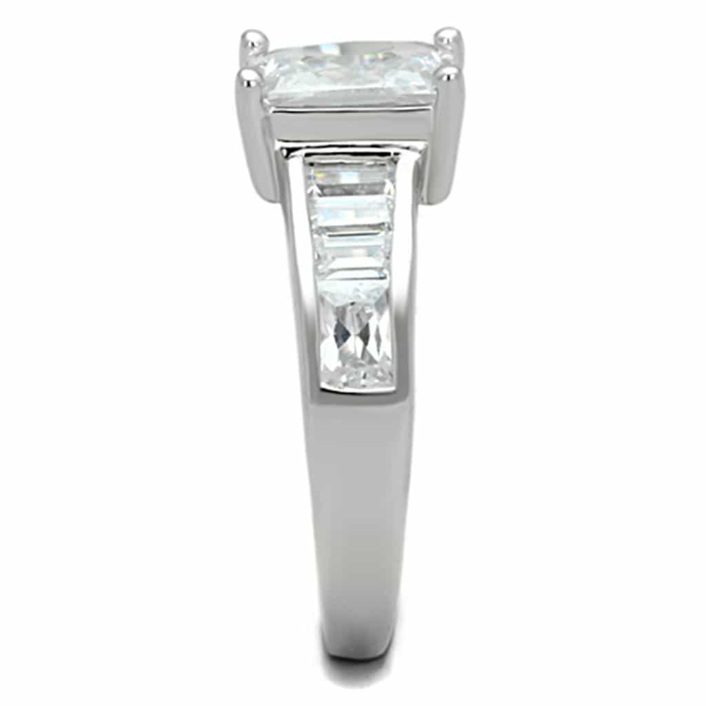Brass CZ Princess Baguette Channel Ring view 7