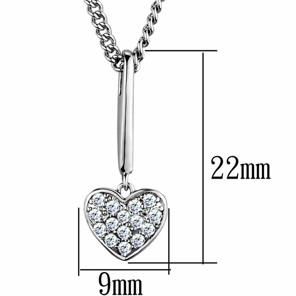 Brass CZ Pave Heart Pendant Chain Pendant 3W773 view 3