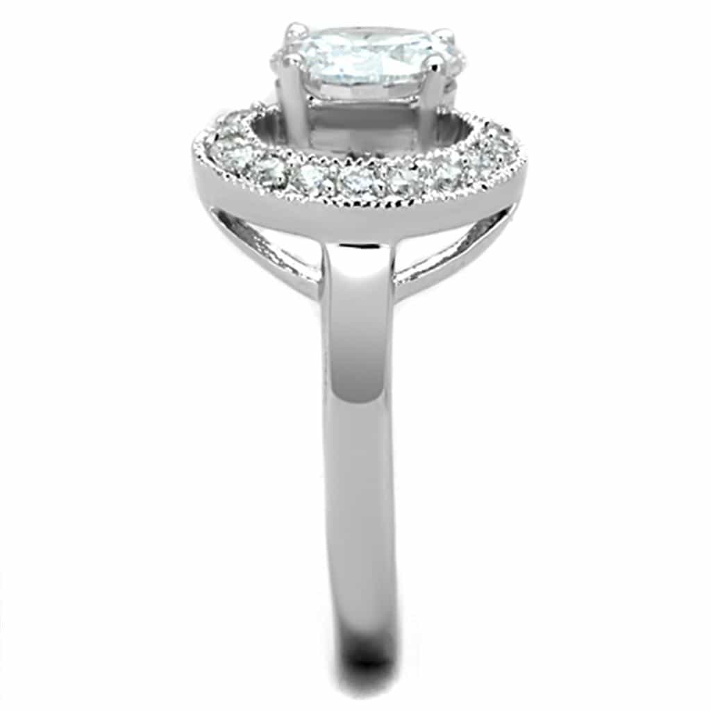 Brass CZ Round Solitaire Circle Halo Ring view 7