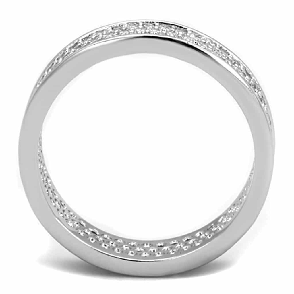 Brass CZ Pave Multi-Row Eternity Wide Band Ring view 5