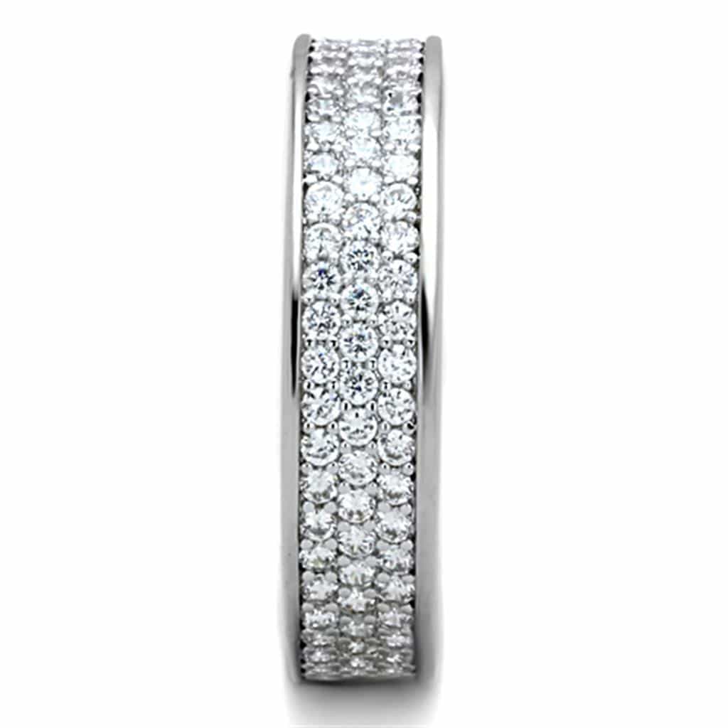 Brass CZ Pave Multi-Row Eternity Wide Band Ring view 7