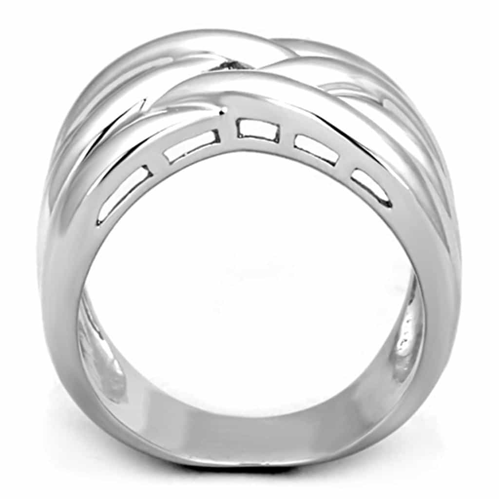 Brass Polished Woven Braid Wide Dome Ring view 5