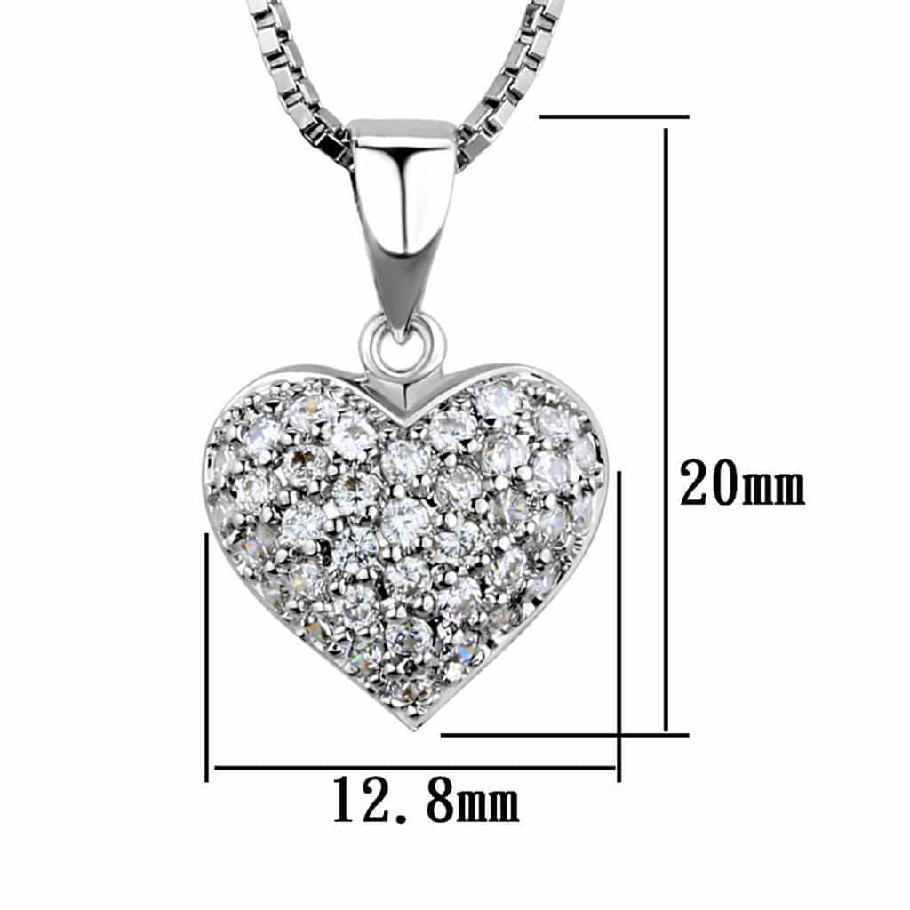 Brass CZ Pave Heart Pendant view 3