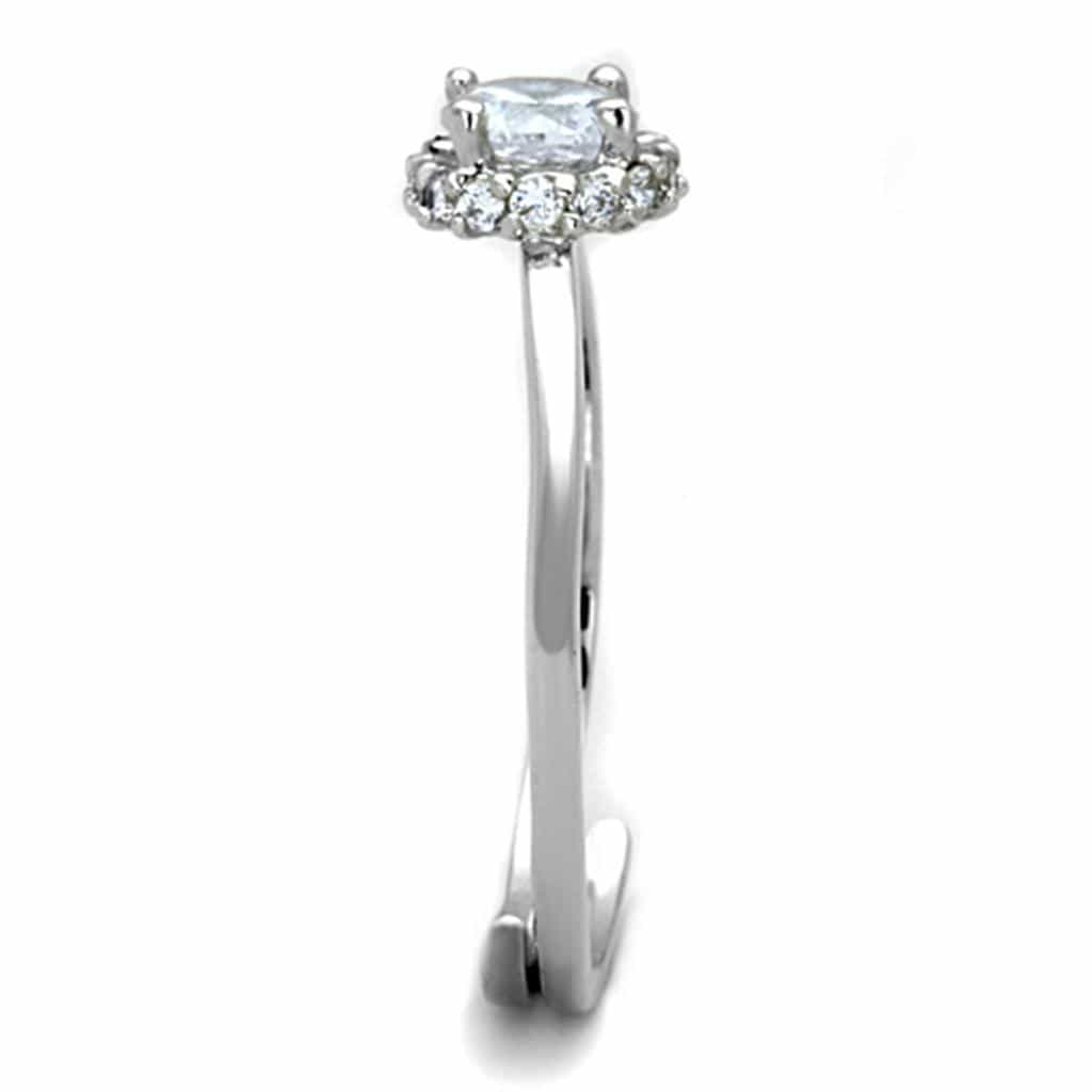 Brass CZ Round Halo Split Shank Solitaire Ring view 7