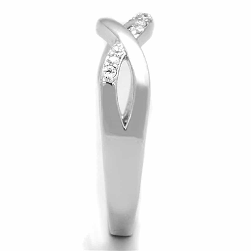 Brass CZ Pave Infinity Twist Band Ring view 7