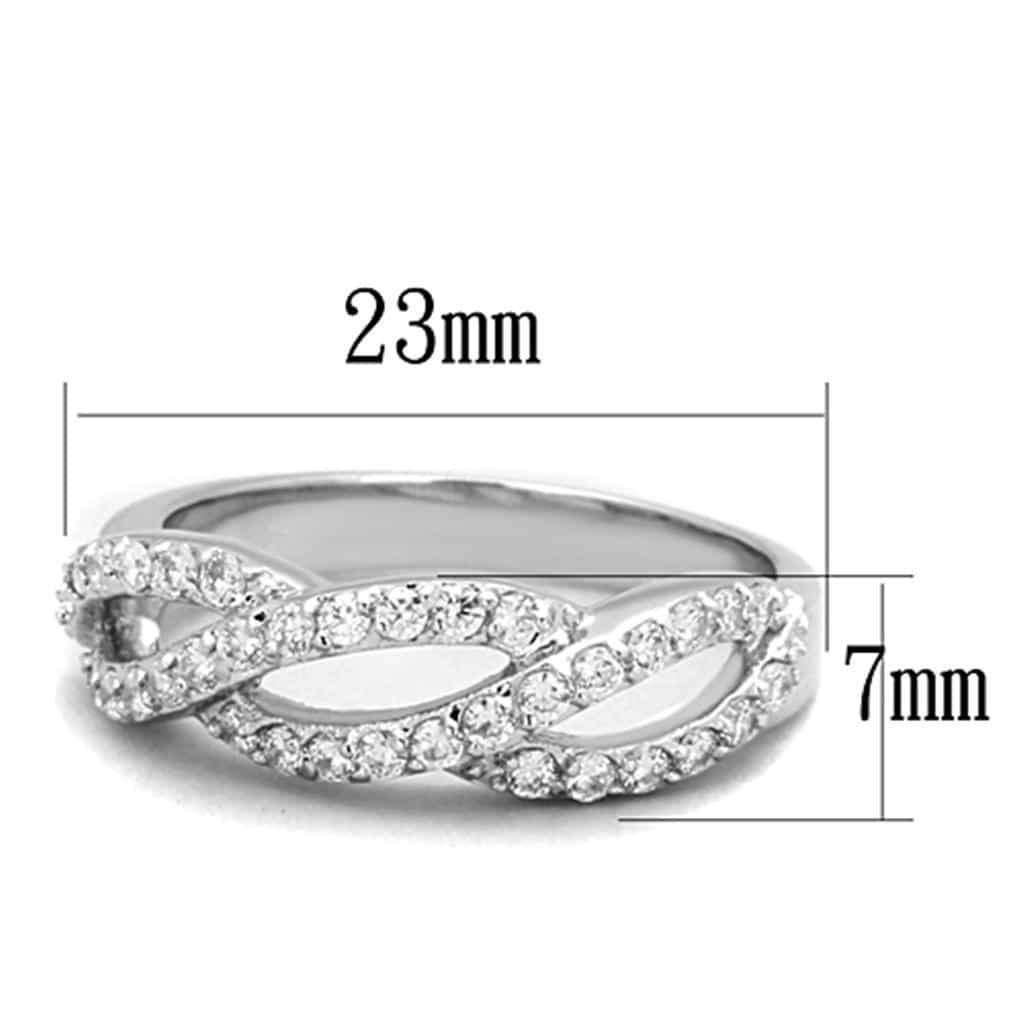 Brass CZ Pave Twisted Infinity Crossover Ring 3W809 view 3