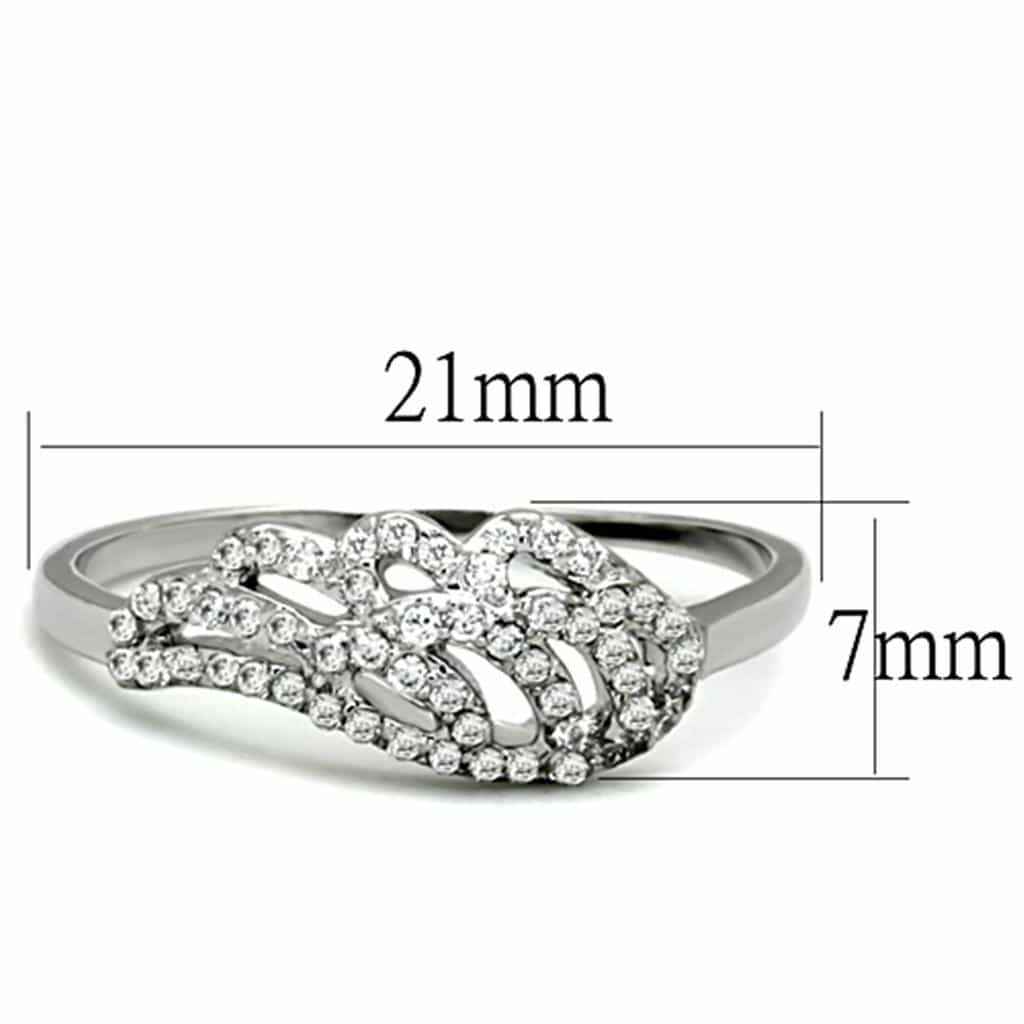 Brass CZ Pave Leaf Wing Open Cutout Ring view 3