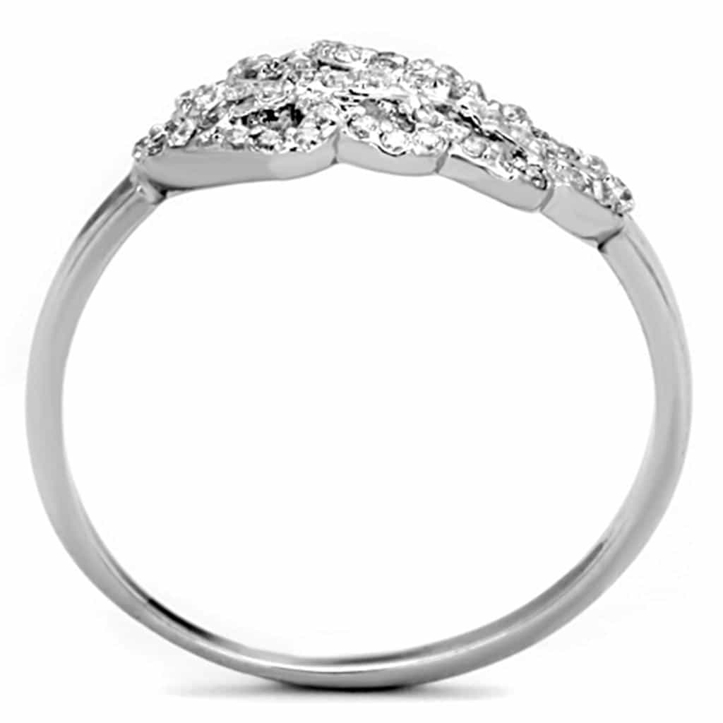 Brass CZ Pave Leaf Wing Open Cutout Ring view 5