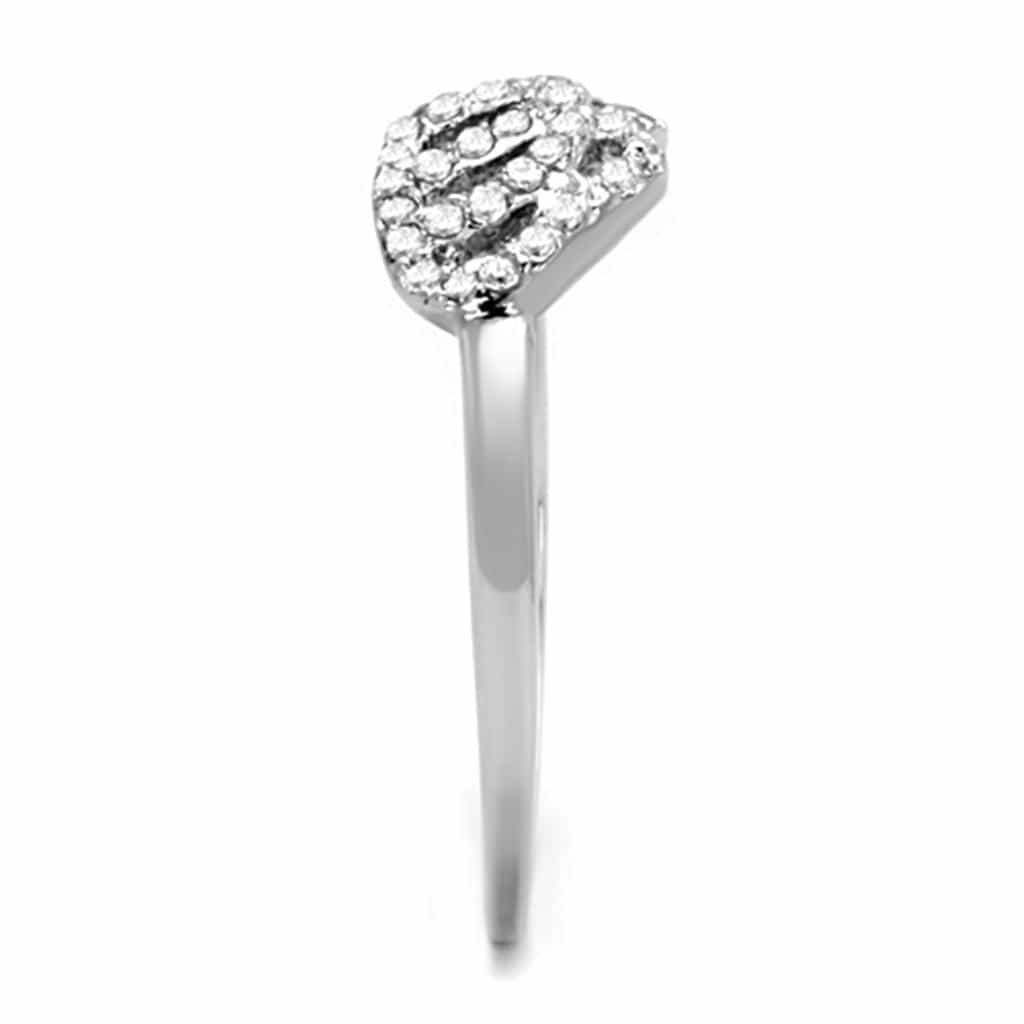 Brass CZ Pave Leaf Wing Open Cutout Ring view 7