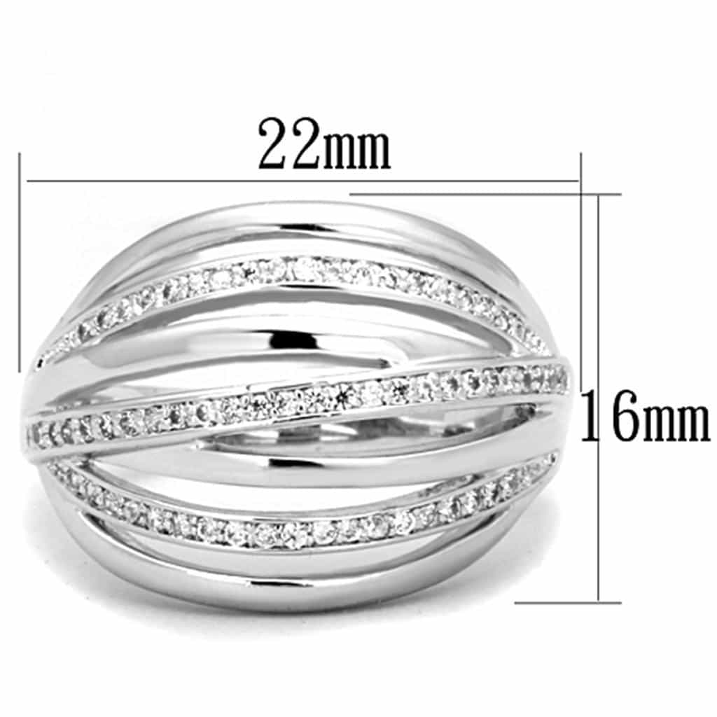 Brass CZ Pave Multi-Band Stack Wide Ring view 3