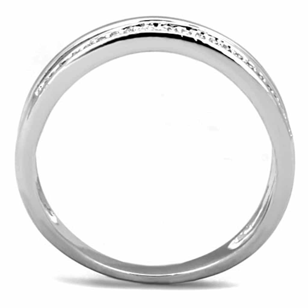 Brass CZ Pave Double Row Split Band Ring view 5