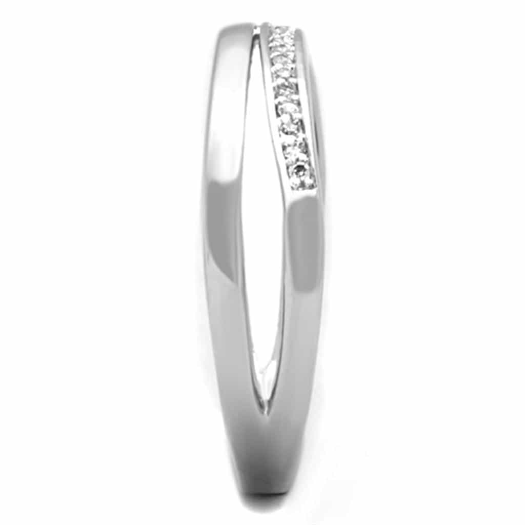 Brass CZ Pave Double Row Split Band Ring view 7