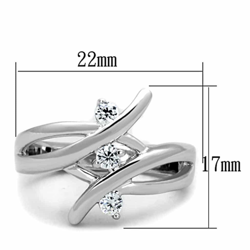 Brass CZ Round Double Scattered Open Bypass Ring view 3