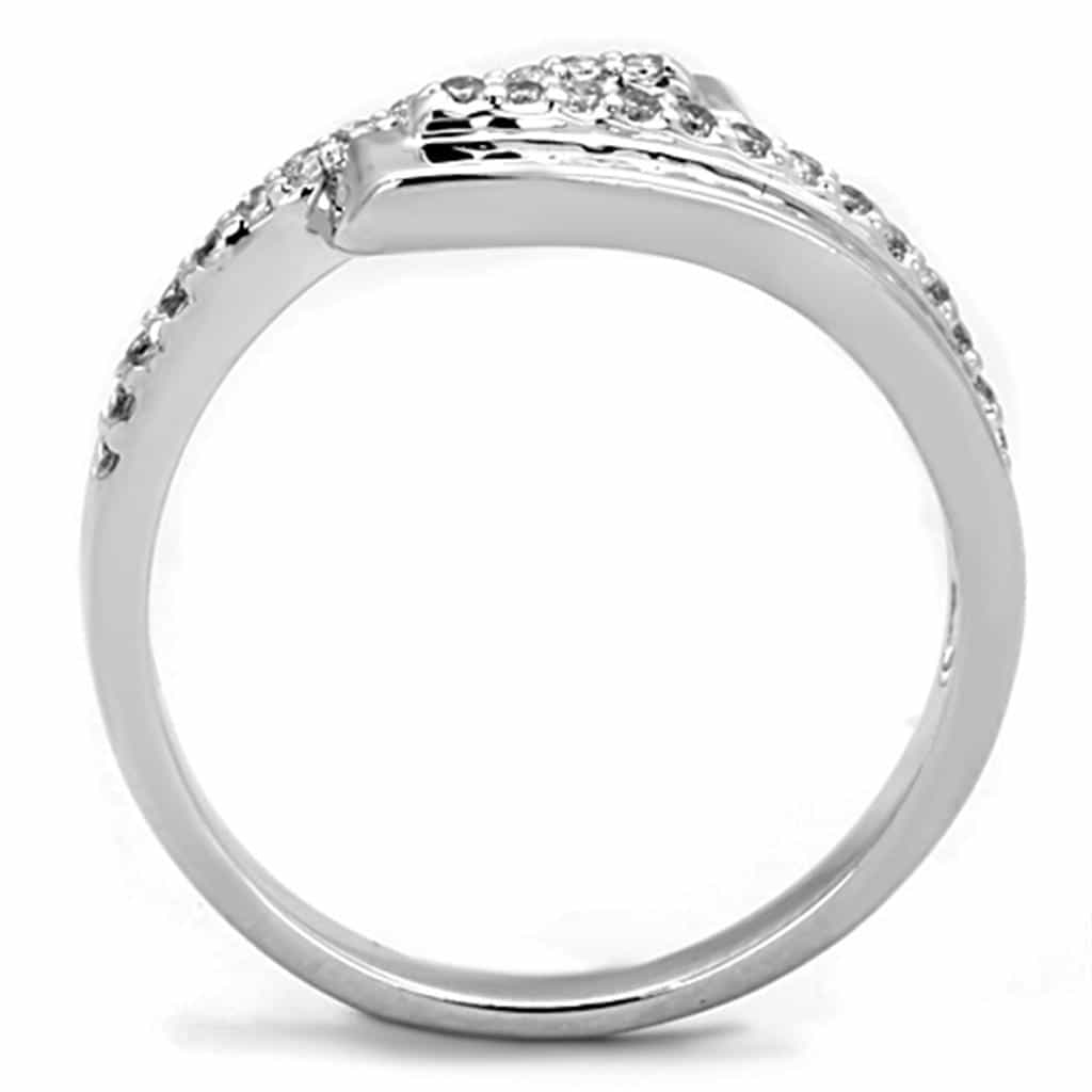 Brass CZ Pave Bar Buckle Geometric Band Ring view 5