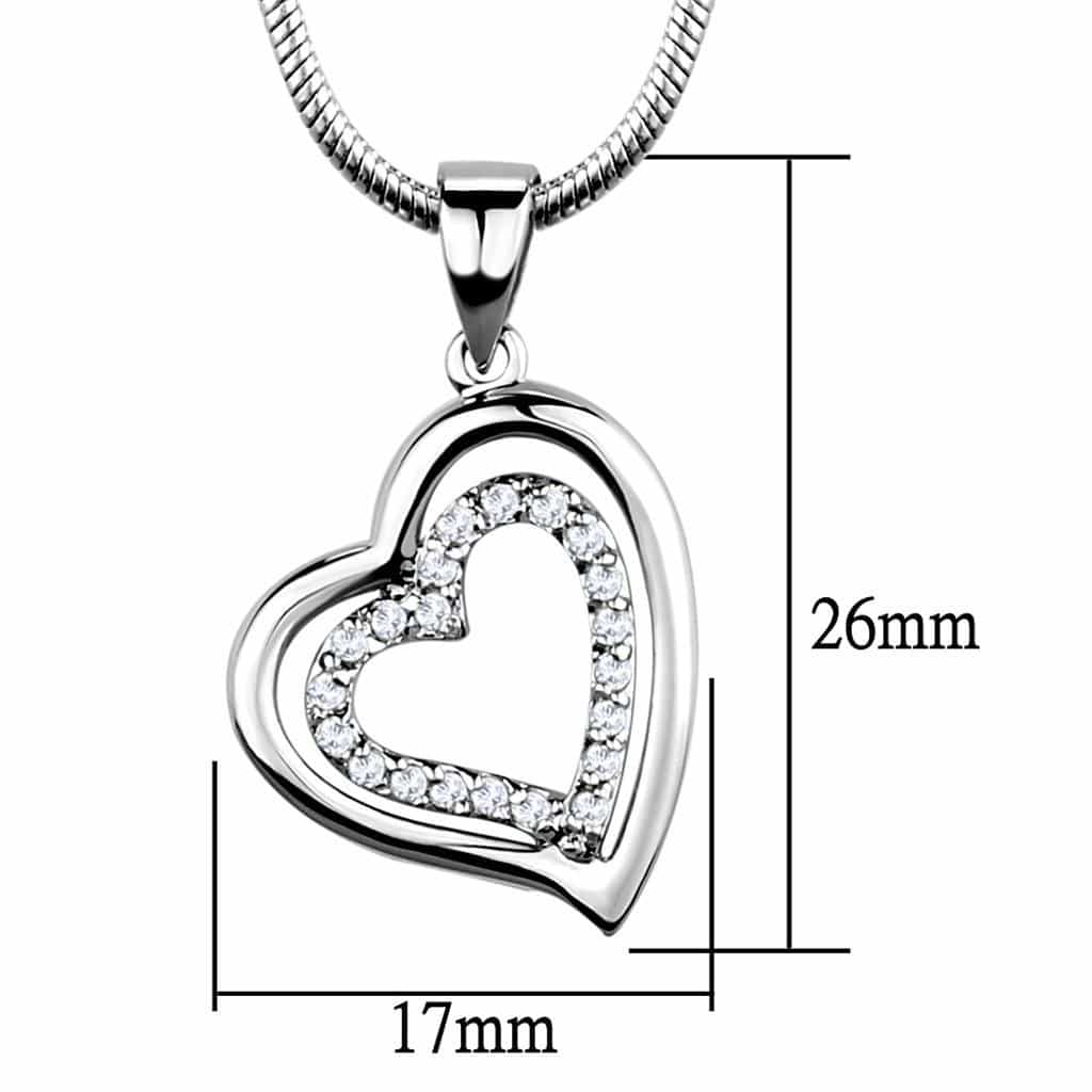 Brass CZ Pave Open Heart Pendant view 3