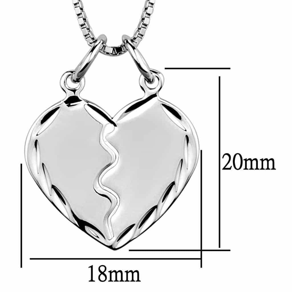 Brass Polished Broken Heart Puzzle Pendant view 3