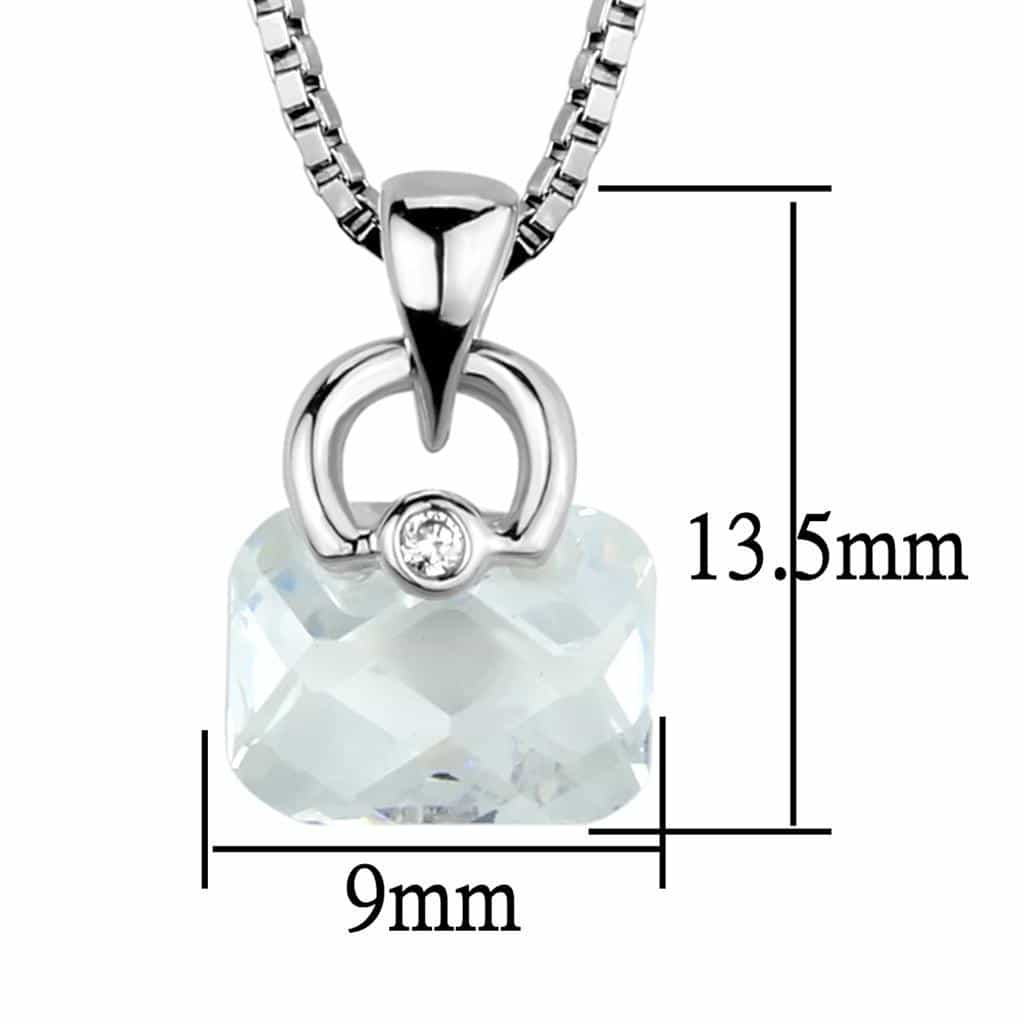 Brass CZ Cushion Briolette Drop Pendant view 3