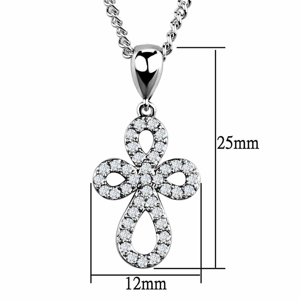 Brass CZ Pave Fleur-de-Lis Drop Pendant view 3