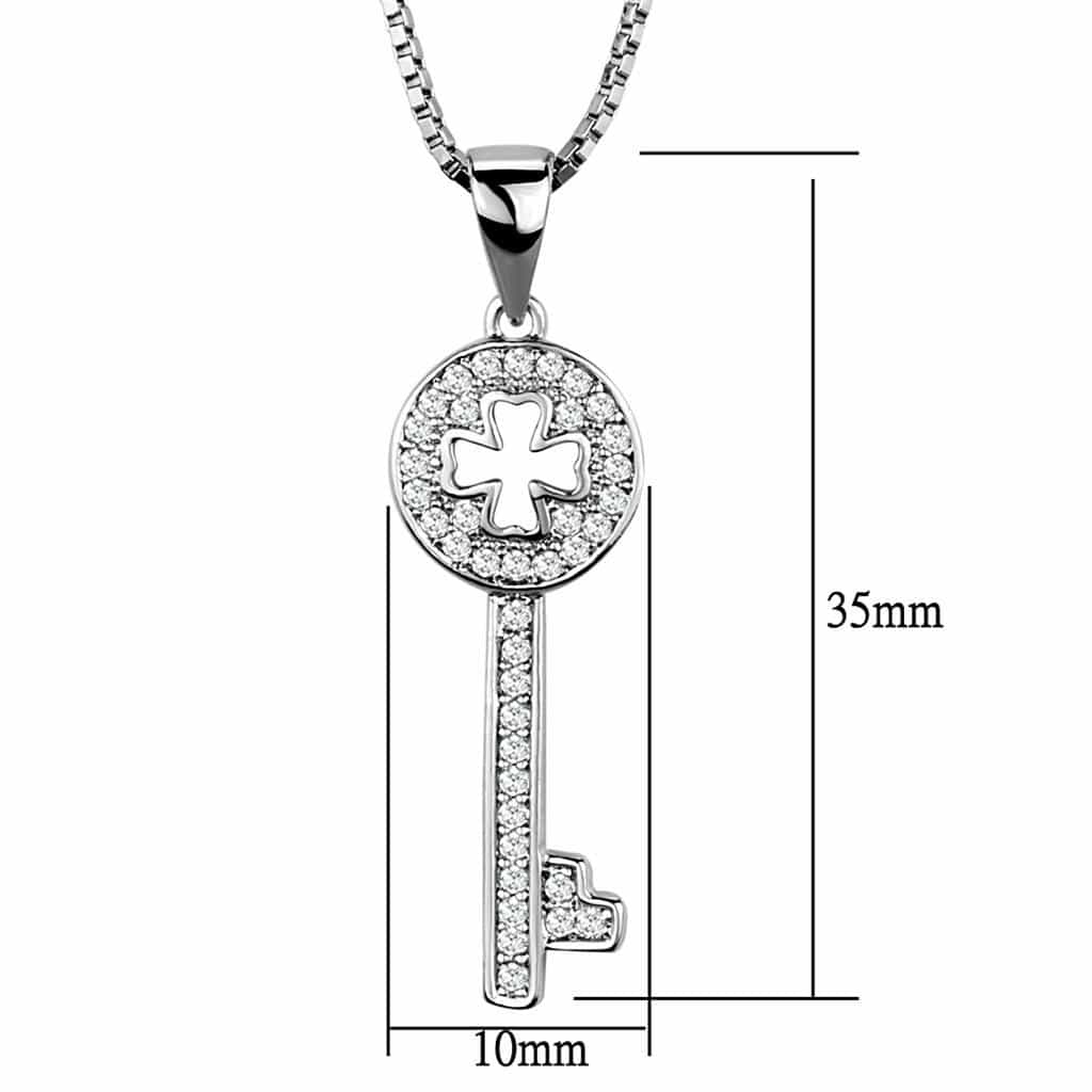 Brass CZ Key Cross Pendant view 3