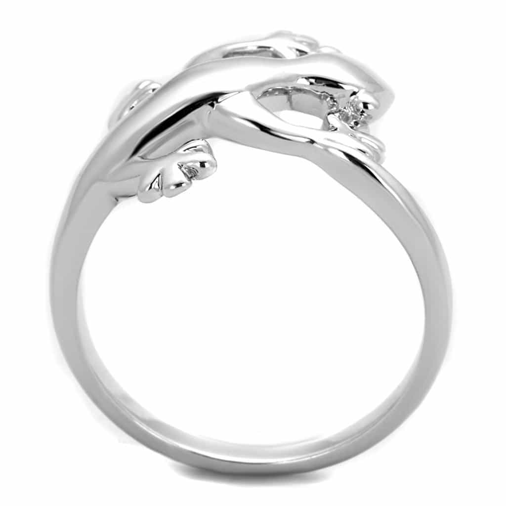 Brass Polished Gecko Figurine Open Bypass Ring view 5