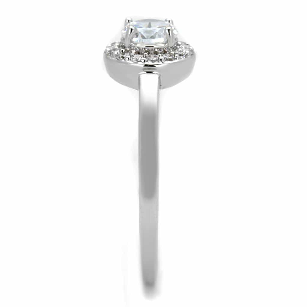 Brass CZ Round Halo Solitaire Ring view 7