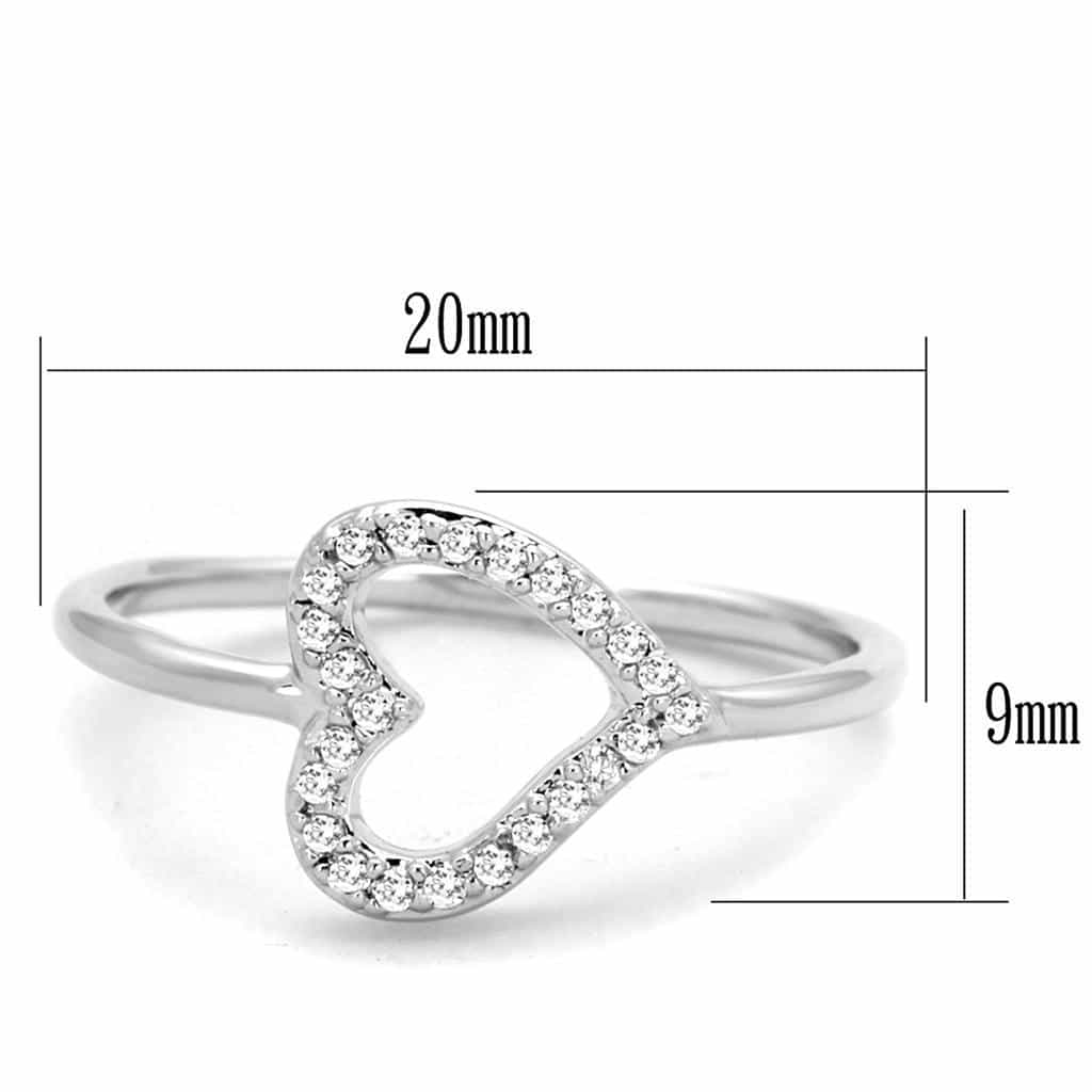 Brass CZ Pave Open Heart Ring view 3