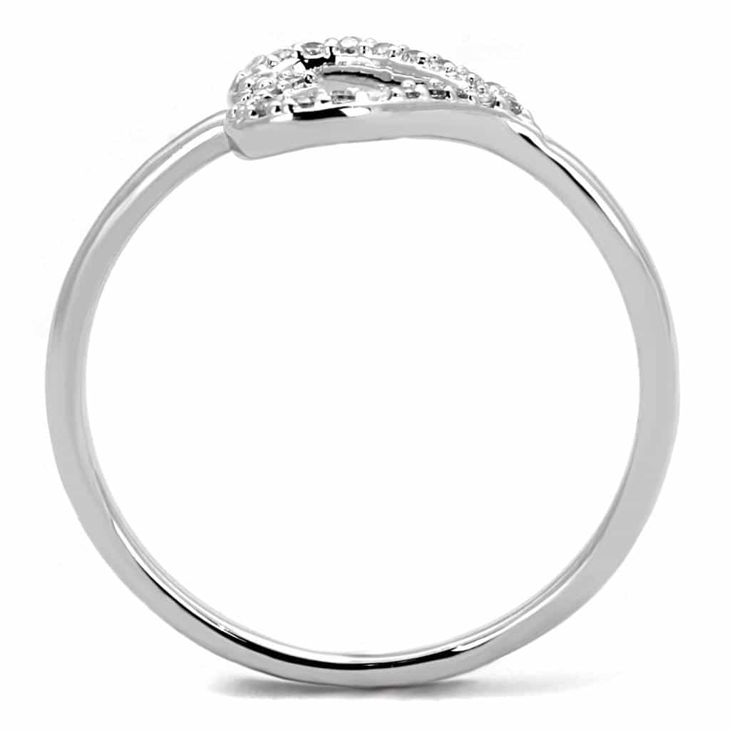 Brass CZ Pave Open Heart Ring view 5