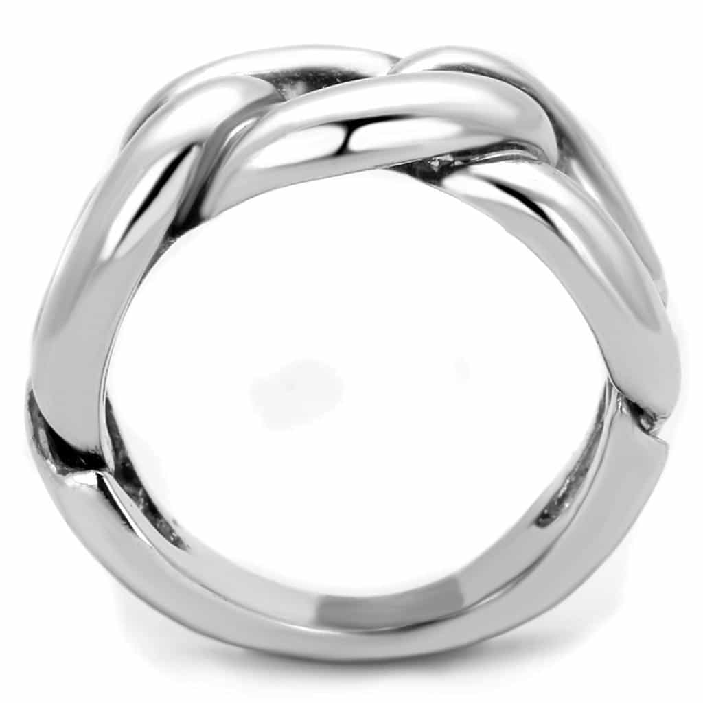 Brass Polished Chain Link Knot Wide Band Ring view 5