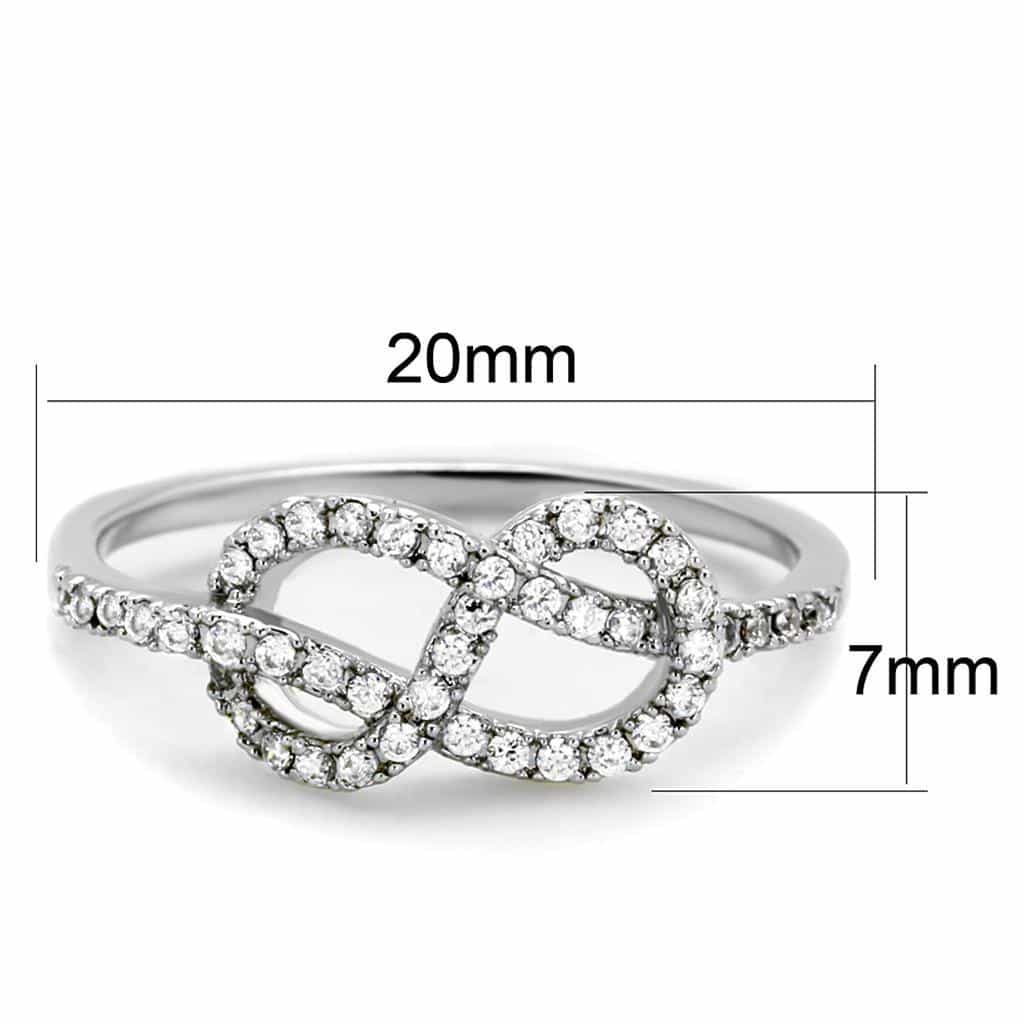 Brass CZ Pave Infinity Loop Open Ring 3W876 view 3